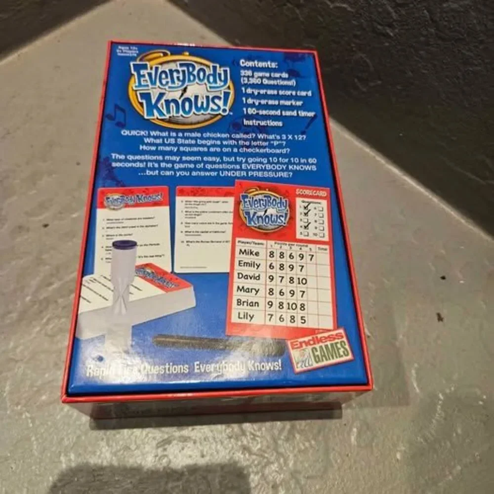 Endless Games Everybody Knows! trivia board game